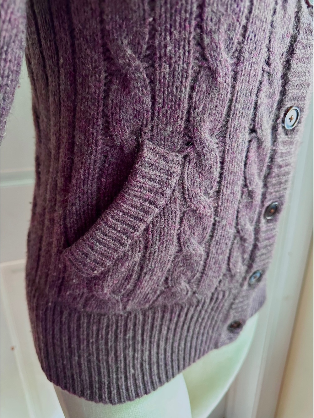 Ralph Lauren Cable-Knit Turtleneck Cardigan Wool/ Cashmere Size S/M - Picture 5 of 9